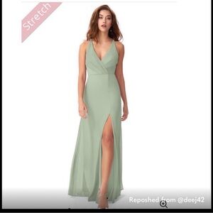Azazie Elegant Mint Green Sleeveless Dress size AO